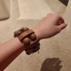 Brown Wooden Beaded Bracelet